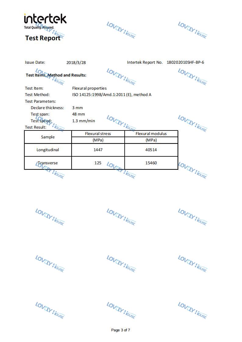 中文爱乐居玻纤聚氨酯复合材料型材强度检测-Intertek
